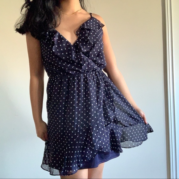 Spring Polka Dot Ruffle Trim Dress - Picture 1 of 5